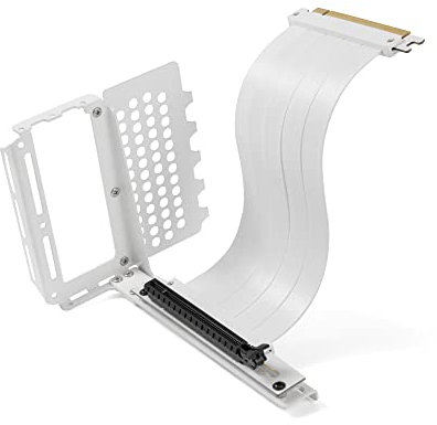 Formulamod Vertical GPU Mounting Bracket Graphics Card Holder Kit with PCI-E 4.0 x16 Riser Cable 90 Degree Right Angle 20cm(White)
