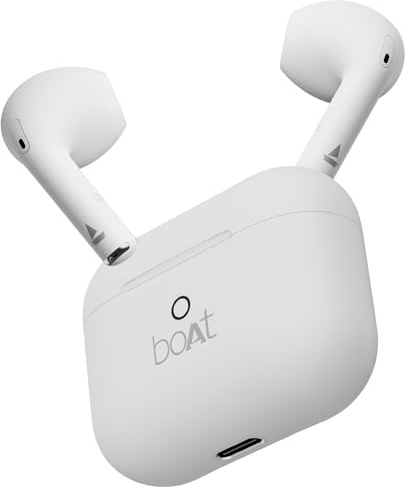 boAt Airdopes Joy, 35-Stunden-Akku, Schnellladung, IWP-Technologie, geringe Latenz, 2 Mikrofone ENx, Typ-C-Anschluss, v5.3 Bluetooth, TWS, kabellose mit Mikrofon