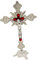 MagiDeal Stehendes Kruzifix, Tischkreuz, Metall, klein, 25,4 cm, Jesus am Kreuz, Statue, Kruzifix mit Ständer, Jesus-Kruzifix für Kapelle, Schreibtisch, Regal, Silber