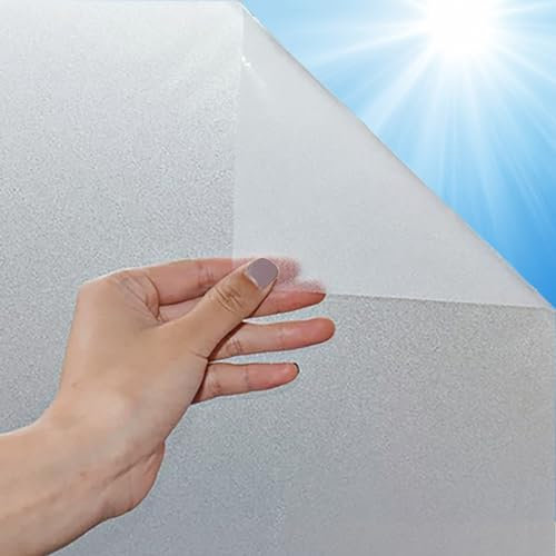 HOMTOL Fensterfolie Milchglasfolie Blickdicht 30x200cm Selbsthaftend Statische Sichtschutzfolie Fenster Statischhaftend Fenster Glasfolie Statische Haftung Milchfolie mit Anti-UV für Zuhause Büro Matt