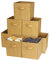 MATANA 8 Pack Foldable Fabric Cube Storage Boxes, Canvas Storage Unit for Baby Clothes, Home and Wardrobe Organisers - Khaki, 27.5cm x 27.5cm x 28cm