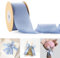Double Faced Chiffon Ribbon 38mm Wide Dusty Blue Silk Chiffon Ribbon for Gift Wrapping, Bridal Flower Bouquet, Wedding Invitation Decor, Christmas Tree Decoration - 22.86 Meters/Roll