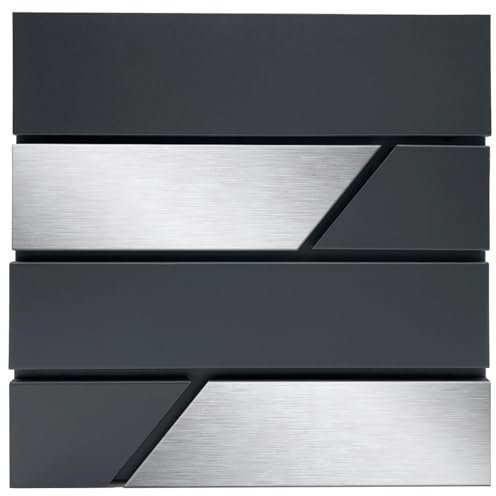 Set mit 2 Schildern Oben/Unten für den Briefkasten Julia, Farbe Silber