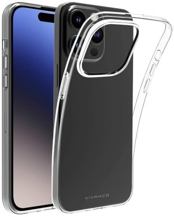 VIVANCO SSCVVIPH15PT Backcover Apple iPhone 15 Pro Transparent Induktives Laden, Spritzwassergeschü