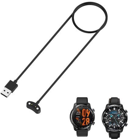 HOMTERN Caricabatterie Compatibile con Ticwatch Pro 5, 3/3 LTE/3 Ultra GPS, X ed E3, Cavo di Ricarica USB Magnetico con Protezione Chip, 100 cm (TW-CDQ-PRO5-1M)