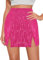 Segreto Damen Glitzer Pailletten Rock Sexy Hohe Taille Schlitz Figurbetont Bleistiftrock Minirock Pink