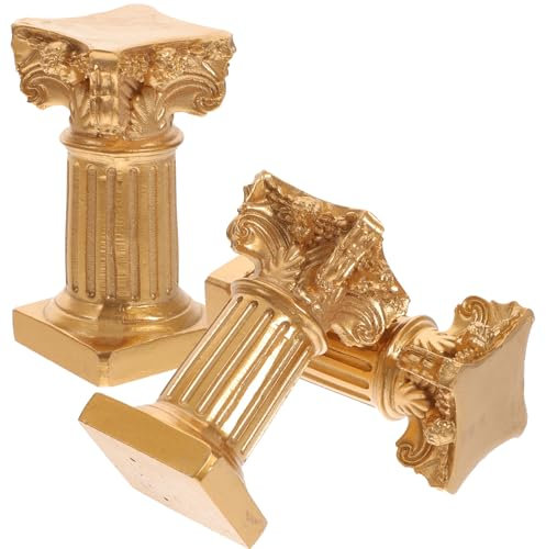 Toddmomy 3pcs Roman Column Roman Pillar Plant Stand Doll House Miniature Accessories Pillar Candelabra Roman Pillar Statues Micro Landscape Pillar Garden Resin Household Decorative Column