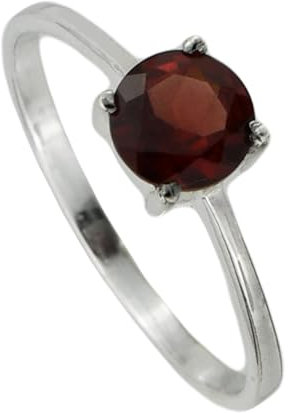 I-be, Granat Edelstein Ring facettiert, 925 Silber, im Geschenketui, 102121/6KF (52)