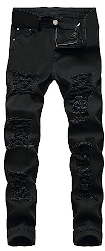 Jeans Neri Strappati Uomo - Pantaloncini Ciclismo 3/4 - Pantaloni Cargo Con Elastico - Cartene Lavabili - Estivi Leggeri - Viola - Chino Regular
