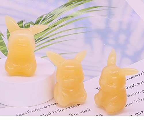 lleno de textura Figura tallada de Reiki de cristal de Jade amarillo Natural, Animal de dibujos animados de 40mm, decoración del hogar, regalo ornamental ( Color : Yellow Jade , Size : One Size )