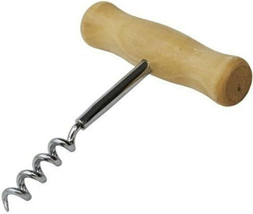 Vision4ever Traditional Wooden Corkscrew with Polished Steel, Easy to Use, Perfect for Wine Lovers