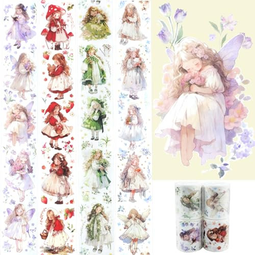 WakiHong 4 Rolls Washi Klebeband Set Transparente Aufkleber Wasserdichte Kunst Mode Mädchen PET Washi Tapes Washi Tape Set für Scrapbooking,Bullet Tagebuch,Geschenkverpackung,Urlaubsdekoration.