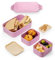 Biddoo Brotdose Kinder mit Besteck & herausnehmbaren Fächern – Auslaufsichere Bento Lunchbox BPA-frei – Snackbox für Schule, Kindergarten, Picknick, Camping, Büro – Vesperdose Happy Pink