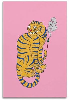UNSGA Vintage-Tier-Poster, Tiger-Ästhetik-Poster, dekorative Malerei, Leinwand, Wandposter und Kunstdruck, moderne Familienschlafzimmer-Dekoration, Poster, 50 x 75 cm