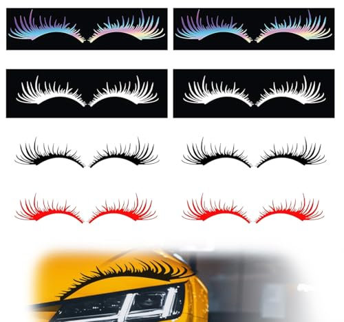 8 Stück 4 Farben PET Wimpern Autoaufkleber Auto Wimpern Für Scheinwerfer Auto Scheinwerfer Aufkleber Wasserdicht Selbstklebende Wimpern Wimpern Auto Scheinwerfer Aufkleber Auto Styling