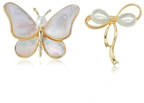 JEYORZY Broche élégante femme 2 broches, pour vêtements, hijab, décolleté. Beau et exquis, idéal pour un usage quotidien au bureau.