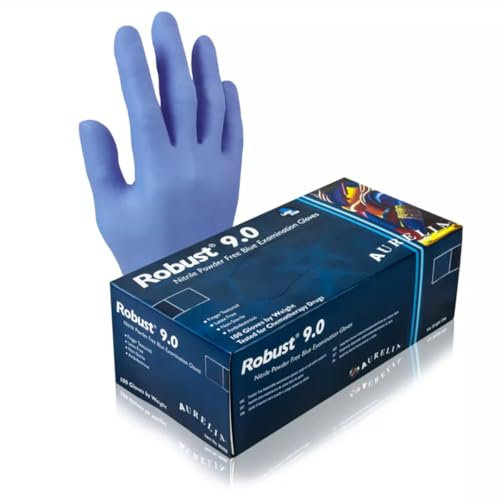 1000 Medium Blue Disposable Nitrile Gloves Robust 9.0 Powder Free & Latex Free | Non-sterile Nitrile Glove Ambidextrous | Heavy Duty Gloves Ideal For Medical, Industrial, Food, Tattoo