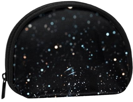 JKLQWC Mini porte-monnaie noir à paillettes pour femme avec fermeture éclair, Noir , Taille unique, Moderne