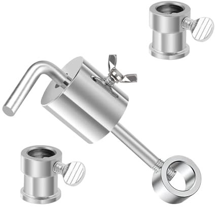 SHENGYIG Grill Ausgleichsgewicht, Edelstahl Ausgleichgewicht Drehspiess, 286g L-Förmiger Stangenhammer und 2 Stück Gegengewichte, Drehspieß Kontergewicht, für 8-10 cm Grill Stange