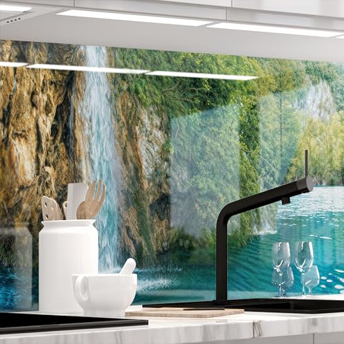StickerProfis Küchenrückwand selbstklebend Glasoptik - WALDSEE - 1.8mm, Versteift, alle Untergründe, Hart PET Material, Premium 60 x 280cm