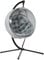 Outsunny Hanging Egg Chair Outdoor Indoor Garden Swing Chair with Folding Basket with Stand, Thickened Cushion, Cup Holder for Patio, Balcony, Grey