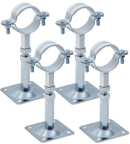Mewutal Rohrhalterungen zur Wandmontage, 32 mm, Deckenmontage, Rohrhalterungsschellen, Metallring, Rohraufhänger, 6,5 cm - 9 cm, verstellbare Höhe, mit Schrauben, 4 Stück