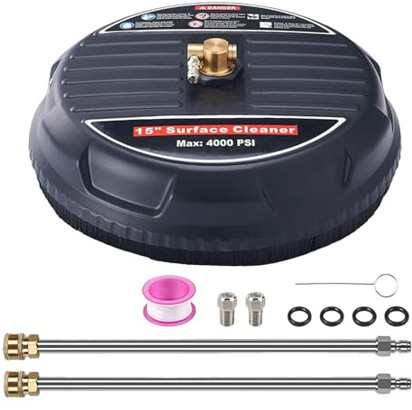 Pressure Washer Surfaces Cleaner - Pressure Washer Floor Scrubber, Patio Cleaner for, 3600PSI Pressure Power Washer Concrete Cleaner, 1/4 Inch Powerful Cleaning for Sidewalk, Pools