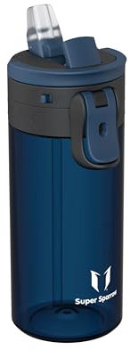 Sparrow Trinkflasche Kinder 500ml - TouchFlow Tritan Wasserflasche - BPA-frei - Sportflasche Auslaufsicher - Trinkflaschen mit Strohhalm für Sport, Outdoor - Leicht, Nachhaltig