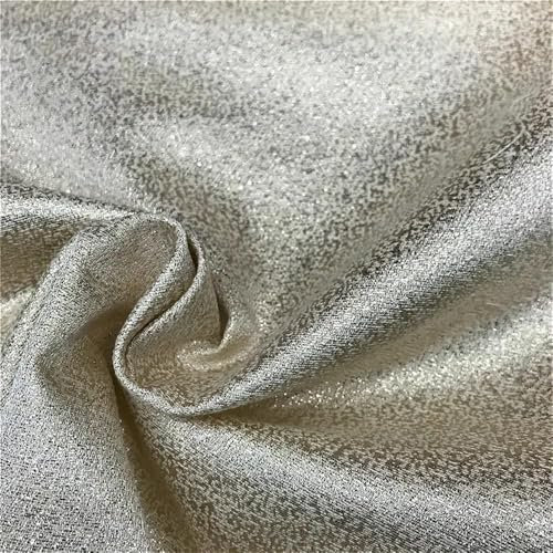 Tela for vestidos, brocado de satén sedoso, hilo de metal, pintura dorada y plateada, brocado en relieve, material de costura for prendas de vestir, 145 cm, se vende por metro(Beige)