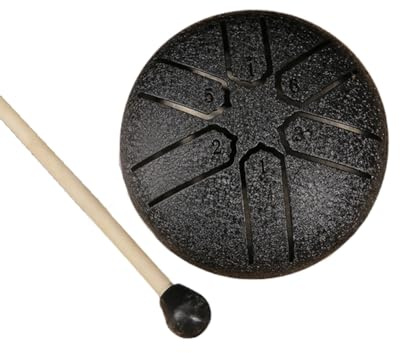 Cpolebev 3 Inch 6-Tone Steel Tongue Drum Mini Hand Pan Drums with Drumsticks Percussion Musical Instruments Drum Accessories C