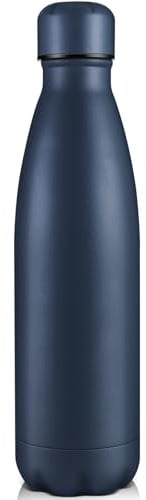 Volhoply 750ml Insulated Water Bottle, Double Wall Stainless Steel Vacuum Bottles, Keeps Cold 24H & Hot 12H, BPA Free Leak Proof Bottles (Nvay,1 Pack)