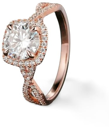 Hasdnker Bagues Bague Bijoux Femme Hommes Bagues De Luxe pour Femmes, Couleur Or Rose, Croix Ronde, Pierre Blanche, Accessoires De Fête, 10 Bagues
