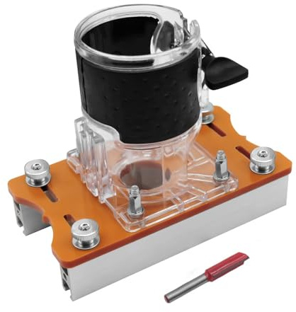 Plunge Router Base Plate, Wood Router Base 2 in 1 Woodworking Router Base and Transparent Protective Cover Slotting Bracket for Inside Diameter 65mm Trimming Machine