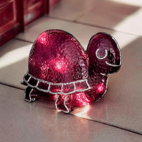 Dapo 2 x Dekorations-Leuchte SCHILDKRÖTE lila, H: 20cm, L: 32cm, inklusive Lichterkette 10-flm. Fiberglas-Tisch-Boden-Party-Fenster-Kinder-Disco-Geburtstags-Lampe