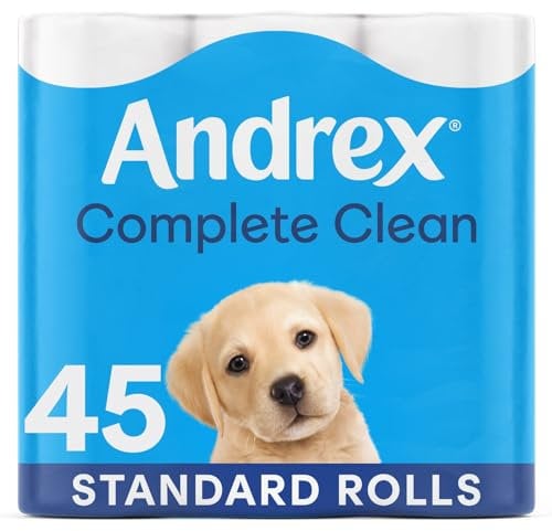 Andrex White Toilet Tissue - 9 x Pack of 5 (45 Rolls)