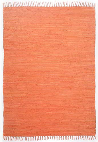 Theko Happy Cotton Teppich, 100% Baumwolle, Terrakotta, 120 cm x 180 cm