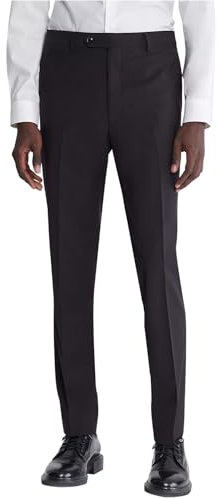 Calvin Klein Herren Slim Fit Kleid Klassische Hose, Schwarz, 34W / 32L
