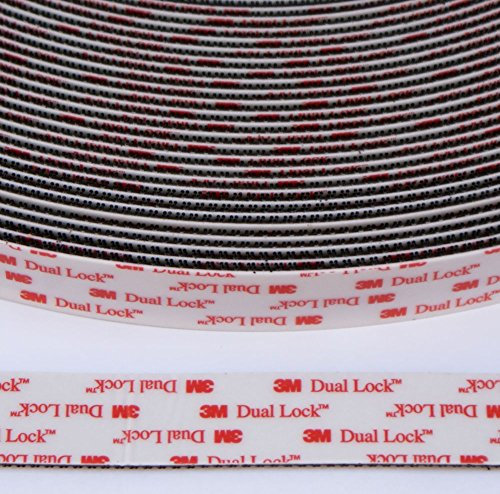 VHB 3M Dual Lock Klebeband-Pads, schwarz, strapazierfähig, selbstklebend, 25 mm breit, SJ3550, sehr hohe Bindung, für den Innen- und Außenbereich geeignet. (2 Meter)