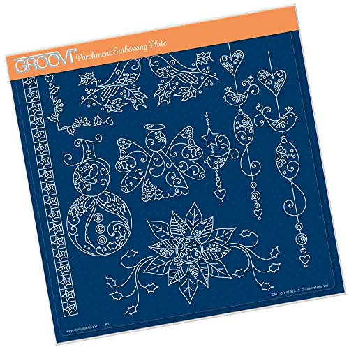 Tina's Christmas Bonshommes de neige et rouge-gorges – Assiette carrée A4 Groovi