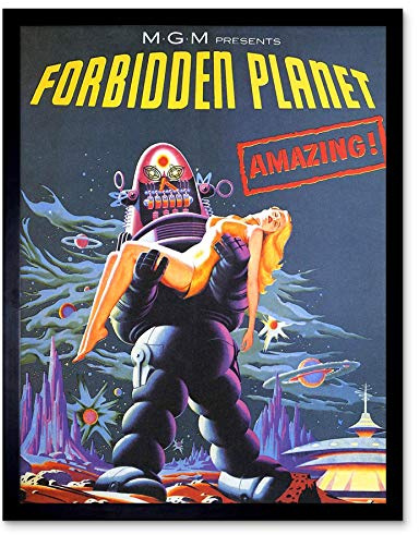 Wee Blue Coo Film Movie Forbidden Planet Robot Rescue Art Print Framed Poster Wall Decor Kunstdruck Poster Wand-Dekor-12X16 Zoll