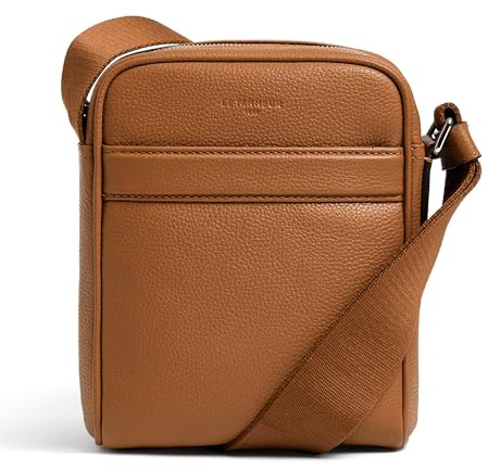 Le Tanneur, petite sacoche bandoulière, sac bandoulière, en cuir grainé, charles, homme, sac porté épaule, croisé, bandoulière ajustable, besace pour le voyage, ville, travail, randonnée, loisir