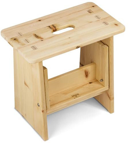 Schreinerei Hartmann Tritthocker GÜNTHER (Zirbenkiefer) – Tritthocker, Sitzhocker Holz, stabil in Massivholz, für Kinder und die ganze Familie