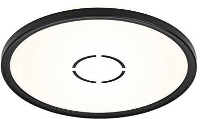 Briloner Leuchten - LED Deckenleuchte, Deckenlampe mit Hintergrundbeleuchtungseffekt, 18 W, 2.400 Lumen, 4.000 Kelvin, Rund, Weiß-Schwarz, Ø 29,3cm