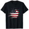 US Flag Design & Co. Amerikanischer Flagge USA Amerika T-Shirt Schwarz S Klassische Passform Kurzarm U-Boot-Ausschnitt Pull-On 100% Baumwolle