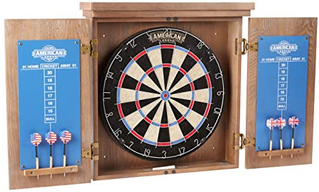 American Legend Charleston Bristle Cabinet Set Dartscheiben-Schrank mit Borsten, Nicht zutreffend, Schwarz