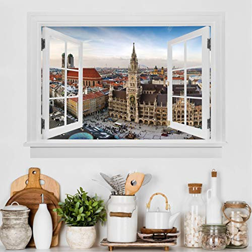 Bilderwelten Wandtattoo Top Deutschland, Größe:30 x 40cm Offenes Fenster City of Munich