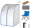 COSTWAY 1000 W Sauna a Vapore Portatile con Telecomando, Sauna Domestica Bagno di Vapore con Sedia, Sauna Spa 3L, Funziona Timer 15-90 min (Argento)