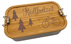 Brotdose Brotbox Lunchbox Blechdose Name Kindergarten Bambus Deckel Kind Taufe Weihnachten personalisiert Geschenk Geburtstag Schule Fahrrad