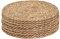 Defined Deco Woven Round Placemats, Natural Hand-Woven Water Hyacinth, Farmhouse Weave Place Mats Rustic Braided Wicker Table Mats for Dining Table, Home, Wedding. (Set of 10)