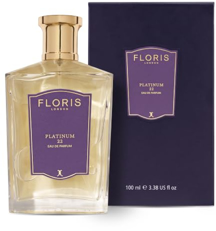 Floris London Platinum 22 Eau de Parfum (100ml), Sharp & Fruity Fragrance | Enhanced with Blackcurrant, Sage & Amber, Luxurious, Woody, Unisex Scent With Natural Allure